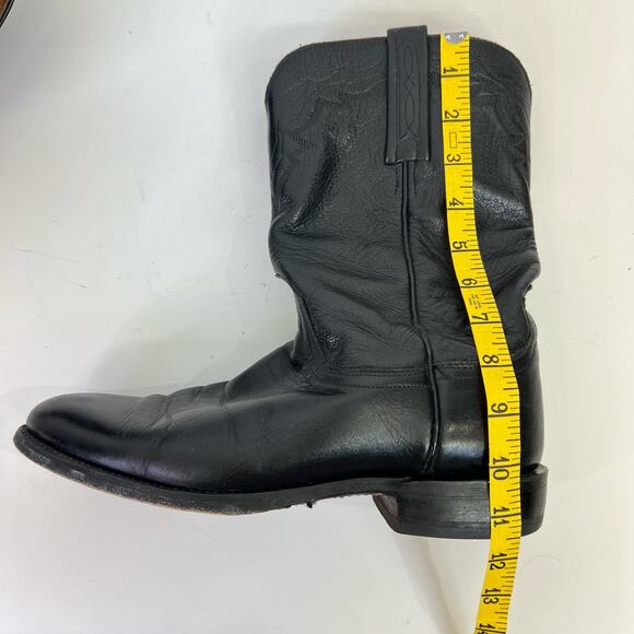 Lucchese 2000 Black Western Cowboy Boots Mens Size 8.5 Round Toe Vintage T008202 - Picture 3 of 11